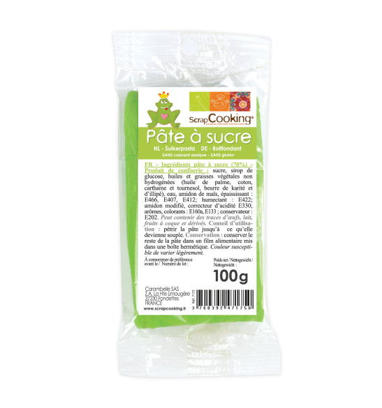 Pâte à sucre vert prairie 100g Pâte à sucre vert prairie 100g