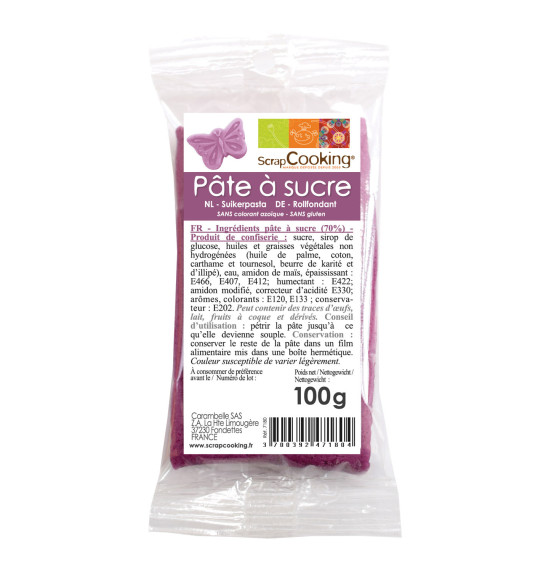 Pâte à sucre violette 100g Pâte à sucre violette 100g