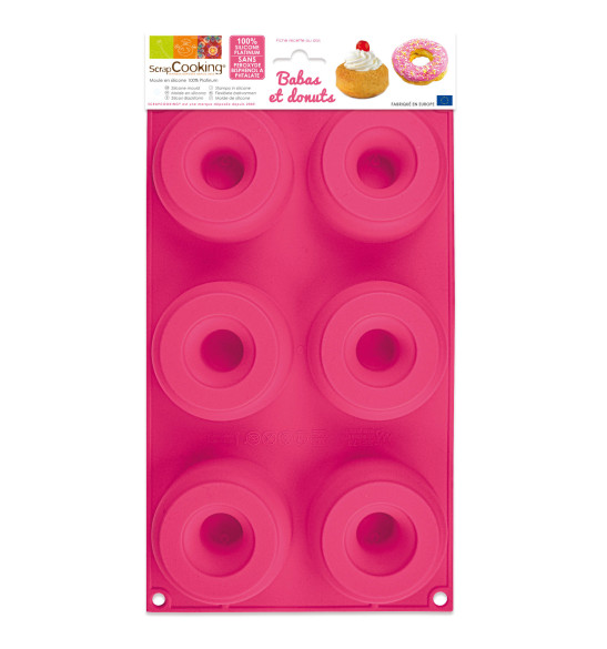 Moule à gâteaux silicone 6 babas & donuts Moule à gâteaux silicone 6 babas & donuts