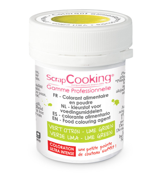 Colorant alimentaire en poudre vert citron 5g Colorant alimentaire en poudre vert citron 5g