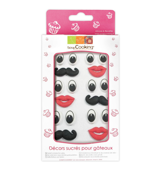 Décosucres "Yeux, bouches, moustaches" Décosucres "Yeux, bouches, moustaches"