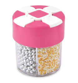 Petite boîte distributrice décors sucrés dorés/argentés réf.7057