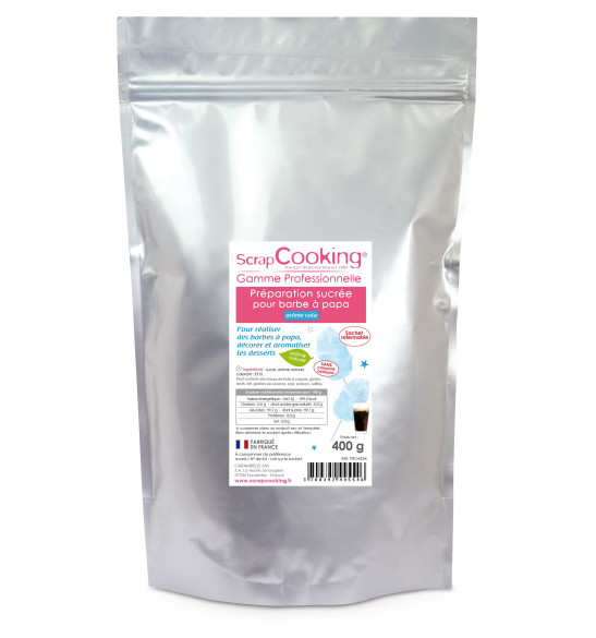 Préparation sucre bleu barbe à papa 400g Préparation sucre bleu barbe à papa 400g