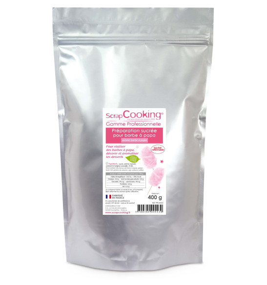 Préparation sucre rose barbe à papa 400g Préparation sucre rose barbe à papa 400g