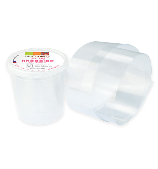 Ruban rhodoïd pour entremets 3 m x H.4 cm Ruban rhodoïd pour entremets 3 m x H.4 cm