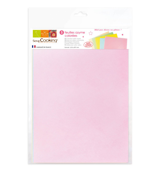 Assortiment 5 Feuilles azymes colorées (bleu, rose, vert, orange, jaune) Assortiment 5 Feuilles azymes colorées (bleu, rose, vert, orange, jaune)