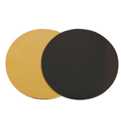 6 Thin gold/black cake boards Ø24cm