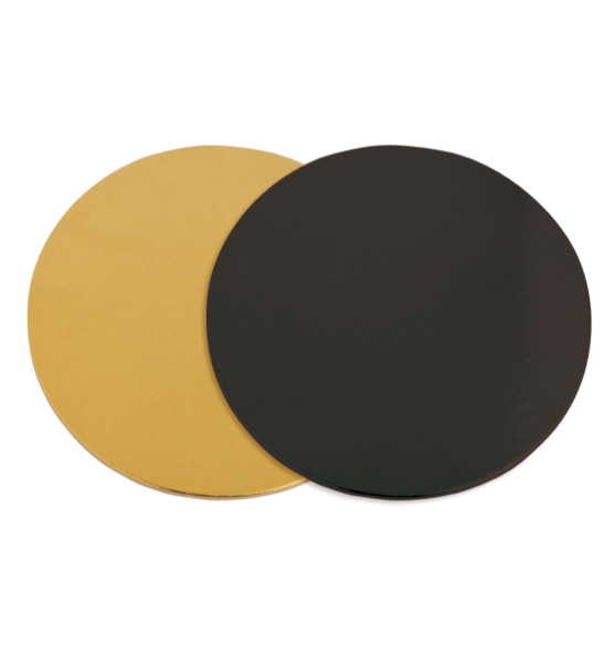 6 Thin gold/black cake boards Ø24cm