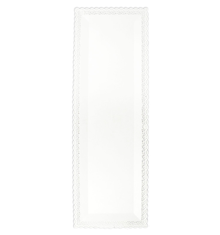 Rectangular cake board with a lacework trim 13*40 cm White