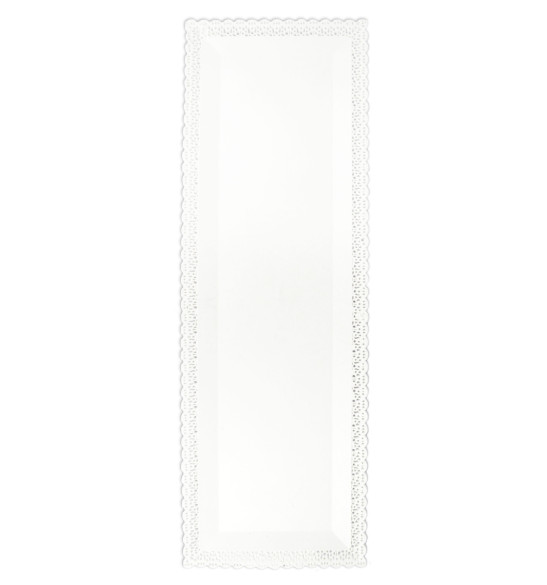 Rectangular cake board with a lacework trim 13*40 cm White Rectangular cake board with a lacework trim 13*40 cm White