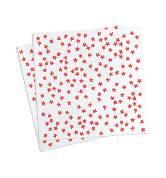 20 serviettes "étoiles rouges" 33x33cm 20 serviettes "étoiles rouges" 33x33cm
