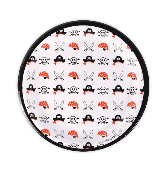 8 Pirate paper party plates Ø23cm 8 Pirate paper party plates Ø23cm