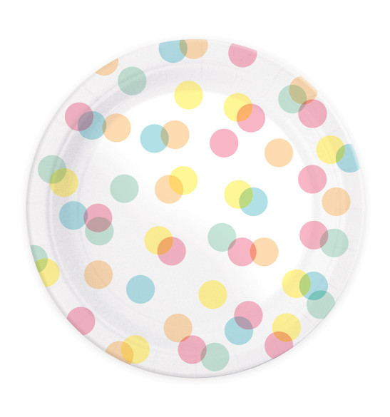 8 assiettes "confettis"Ø23cm 8 assiettes "confettis"Ø23cm