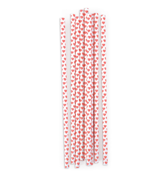 20 pailles cartonnées cœurs 20 pailles cartonnées cœurs