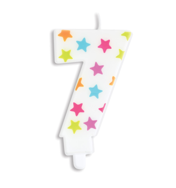 Bougie à étoiles chiffre 7 réf.0387