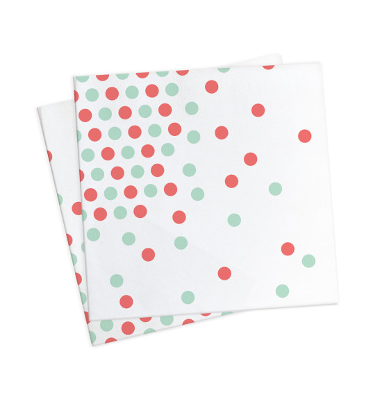 20 serviettes "confettis vert d'eau" 33x33cm 20 serviettes "confettis vert d'eau" 33x33cm