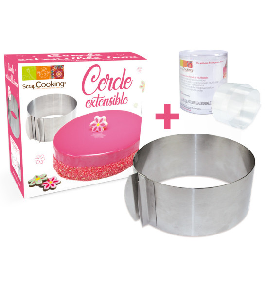 Cercle à pâtisserie extensible + ruban rhodoïd Cercle à pâtisserie extensible + ruban rhodoïd
