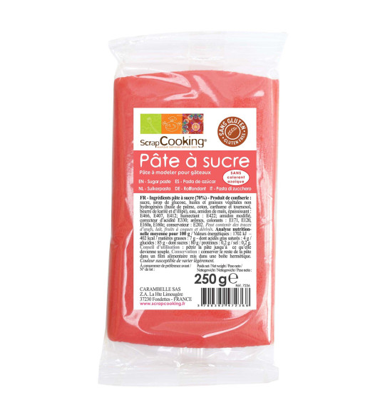 Pâte à sucre corail 250g Pâte à sucre corail 250g