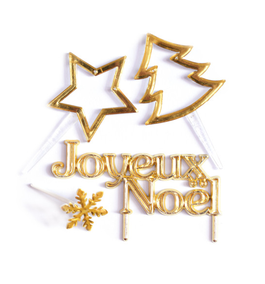 4 Accessoires de Noël dorés 4 Accessoires de Noël dorés