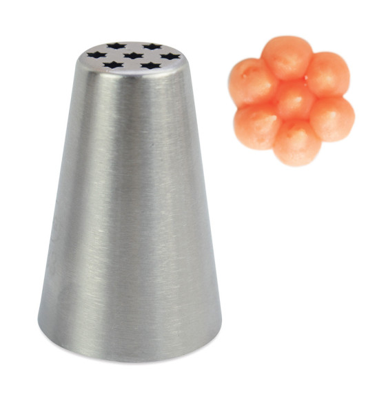 Douille russe "dahlia" en inox Ø1,8cm Douille russe "dahlia" en inox Ø1,8cm