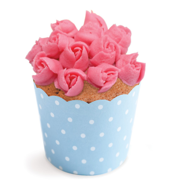 Exemple réalisation avec douille fleurs, rose en glaçage Ø 1,8 cm