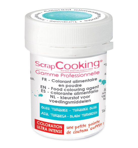 Colorant alimentaire en poudre turquoise 5 gr Colorant alimentaire en poudre turquoise 5 gr