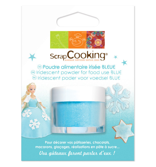 Poudre alimentaire irisée bleue Poudre alimentaire irisée bleue