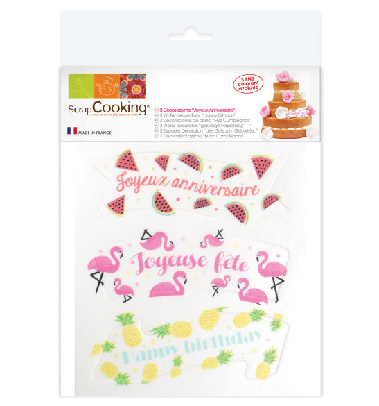 Happy Birthday edible wafer cake topper
