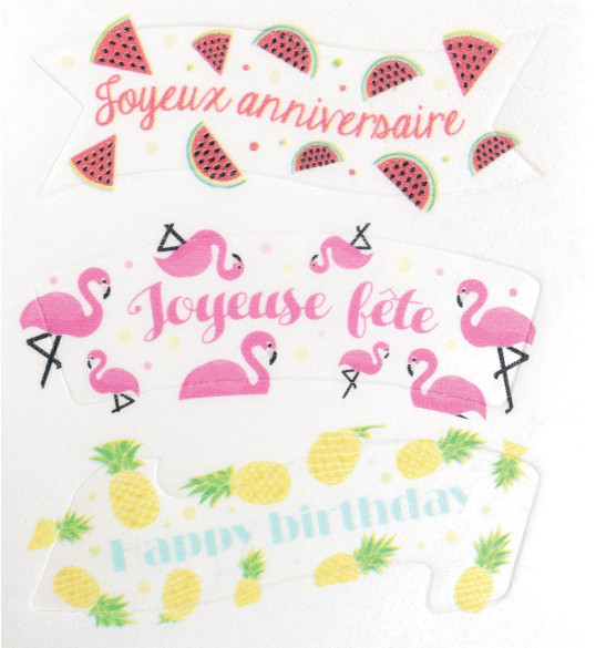 Happy Birthday edible wafer cake topper Happy Birthday edible wafer cake topper