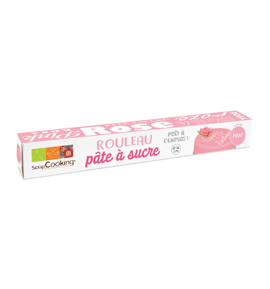 Pâte à sucre prête à l'emploi rouleau rose Ø36 cm Pâte à sucre prête à l'emploi rouleau rose Ø36 cm