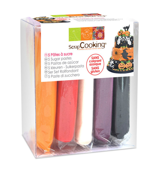 Boite 5 pâtes à sucre Halloween 5 x 80 g Boite 5 pâtes à sucre Halloween 5 x 80 g