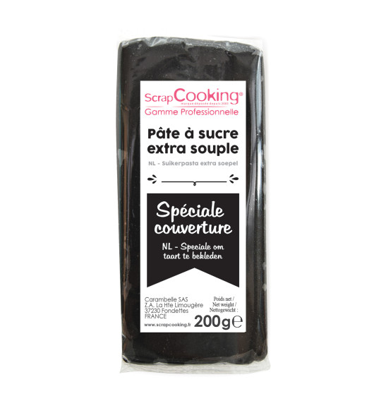 Pâte à sucre de couverture noir 200 g Pâte à sucre de couverture noir 200 g