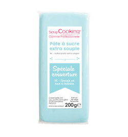 Pâte à sucre de couverture bleu 200 g