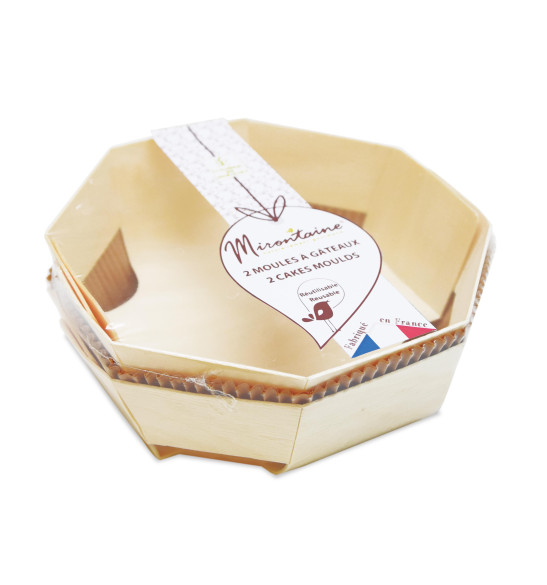 2 moules à gâteau en bois Ø 18 cm