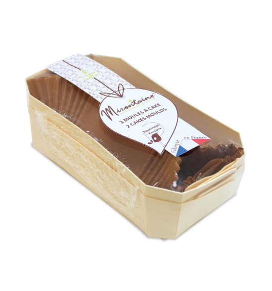 2 moules à cake en bois 21 cm