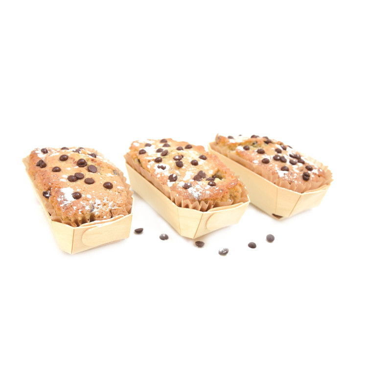 4 mini-caissettes à cake en bois 12 cm