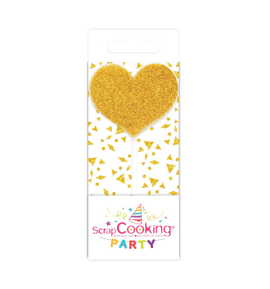 Mini candle silver / gold heart Mini candle silver / gold heart