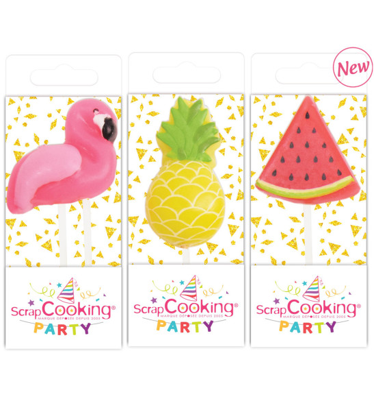 Mini bougie flamant rose / pastèque / ananas Mini bougie flamant rose / pastèque / ananas