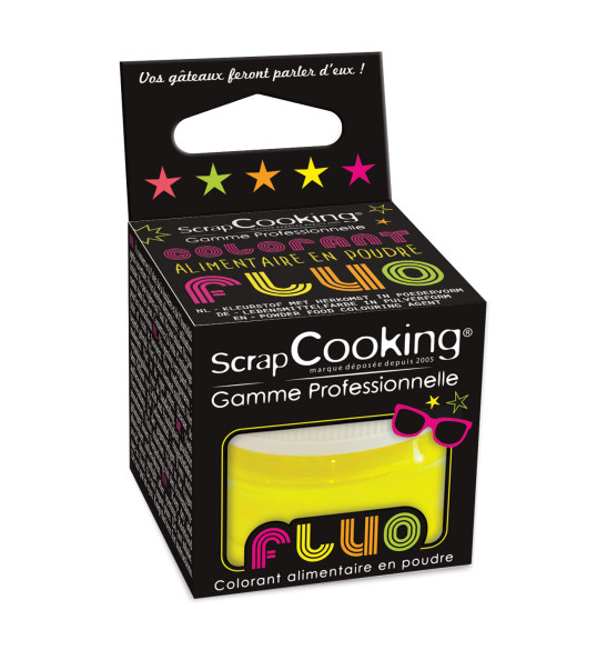 Colorant alimentaire en poudre jaune fluo 3g Colorant alimentaire en poudre jaune fluo 3g