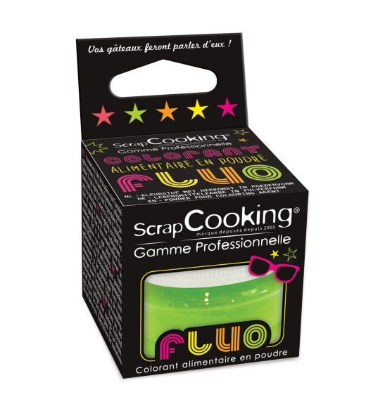 Colorant alimentaire en poudre vert fluo 3g Colorant alimentaire en poudre vert fluo 3g