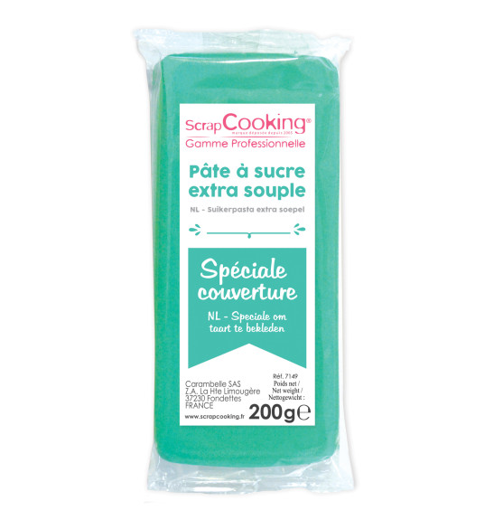 Pâte à sucre de couverture mint 200 g Pâte à sucre de couverture mint 200 g