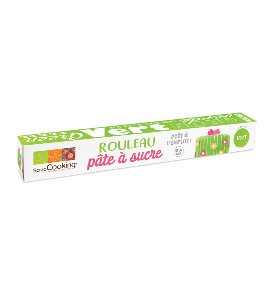 Pâte à sucre prête à l'emploi rouleau vert Ø36 cm Pâte à sucre prête à l'emploi rouleau vert Ø36 cm