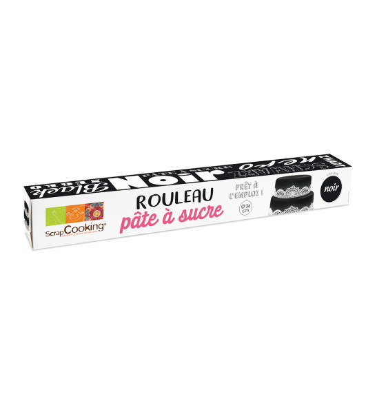 Pâte à sucre prête à l'emploi rouleau noir Ø36 cm Pâte à sucre prête à l'emploi rouleau noir Ø36 cm
