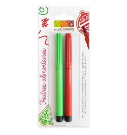 2 red and green food pens
