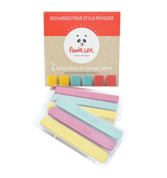 Recharge de 6 cartouches de chocolat couleur PandaColor® Recharge de 6 cartouches de chocolat couleur PandaColor®