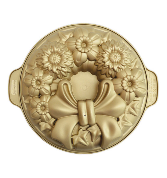 Gold-coloured Christmas Wreath silicone mould