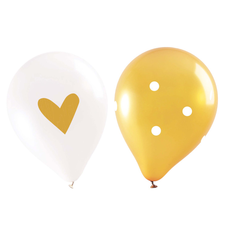 6 Gold balloons
