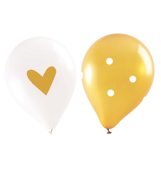 6 Gold balloons