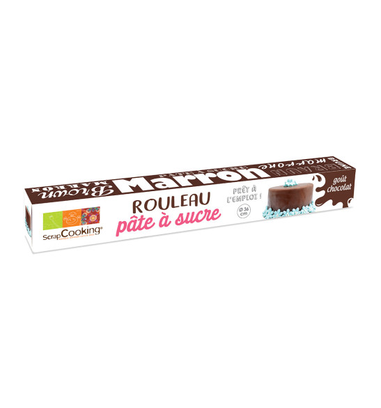 Pâte à sucre prête à l'emploi rouleau chocolat Ø36 cm Pâte à sucre prête à l'emploi rouleau chocolat Ø36 cm