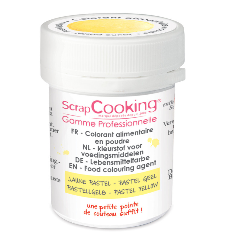 Colorant alimentaire en poudre jaune pastel | ScrapCooking